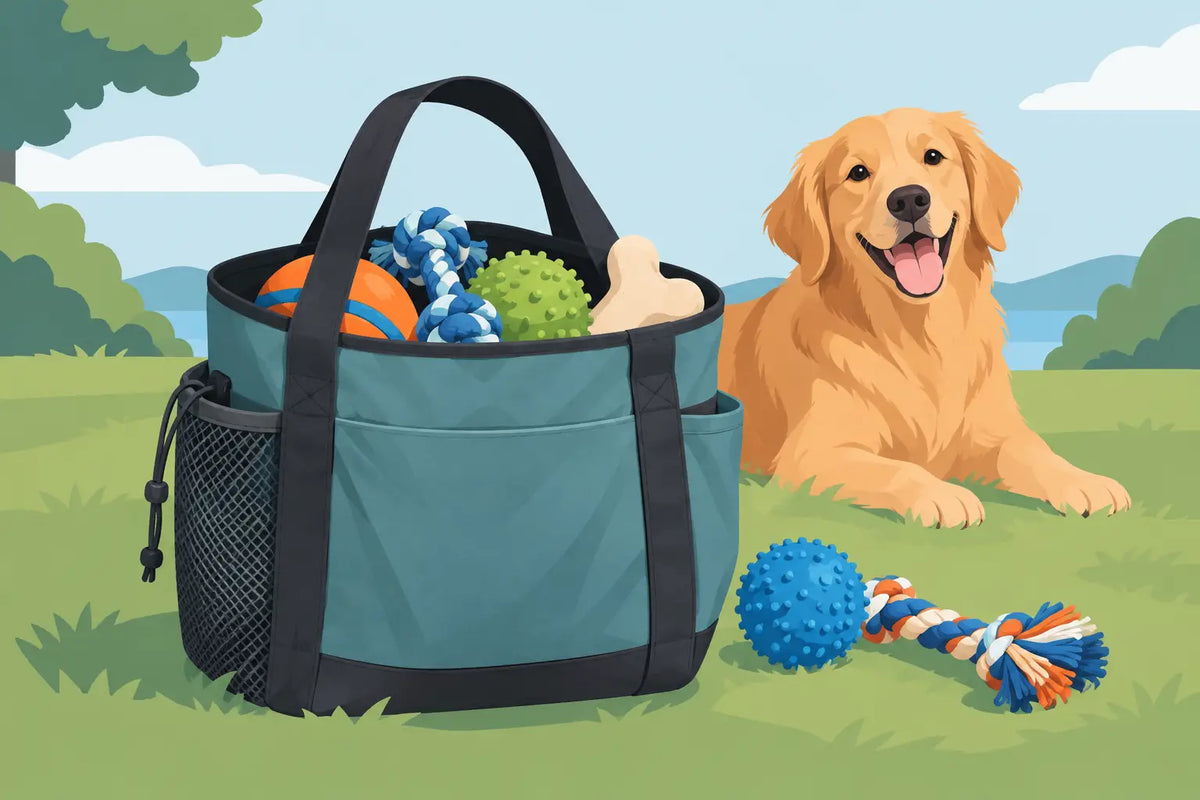 A Bag for Carrying Dog Toys That Works Hard